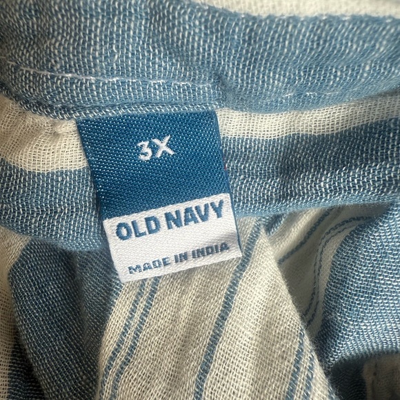 Old Navy plus size 3X shirt sleeve gauze cotton button down blouse NWT casual - Picture 9 of 11